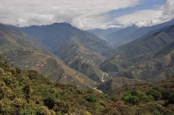 A linda paisagem ao redor da cidade de Coroico, região dos yungas, na Bolívia